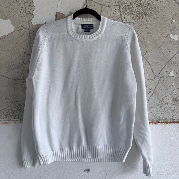 Land's End Sweater Women's Petite M USA Made Crewneck Pullover Coastal Classic - Picture 1 of 6